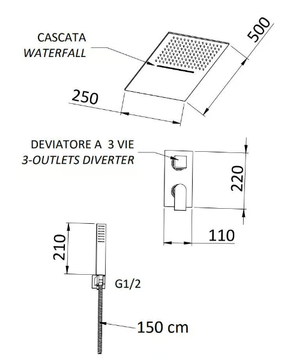 AVENUE - External shower set with hand shower by Rubinetterie Mariani - view 3